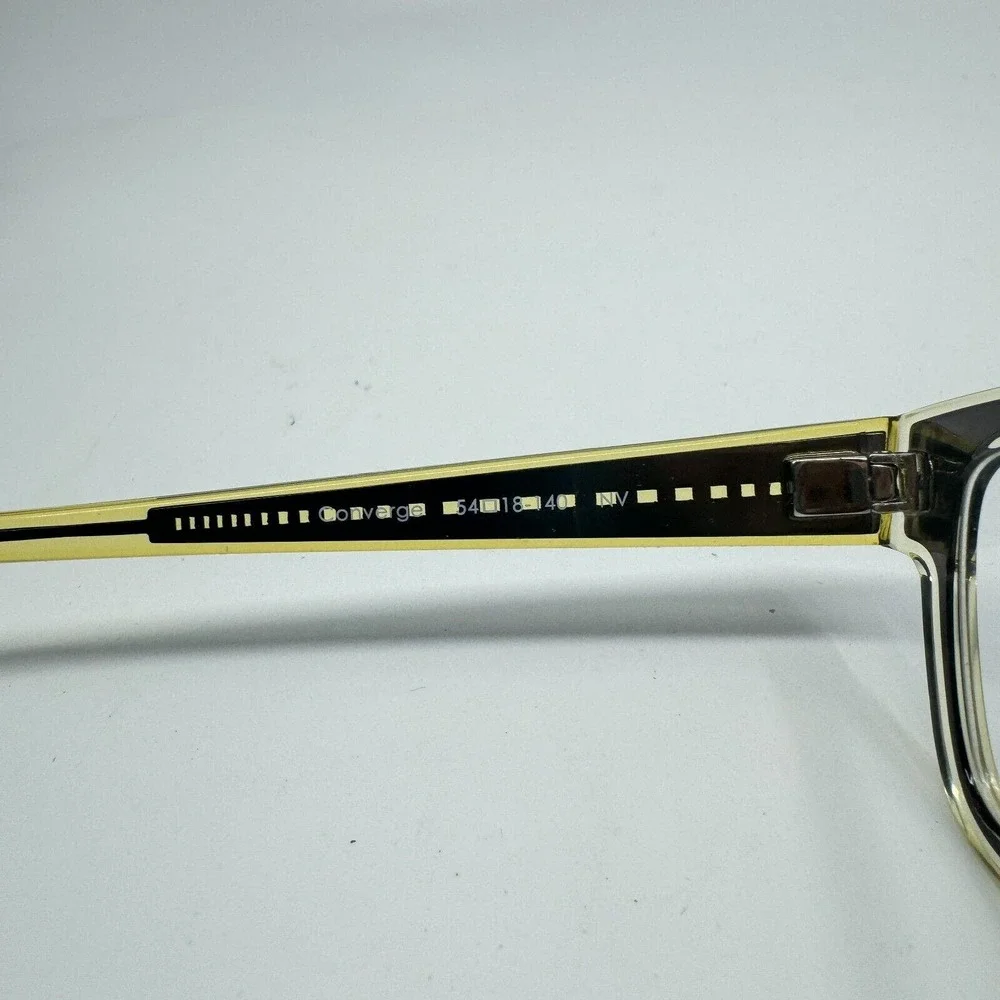 Jhane Barnes Converge BR 54-18-140 Brown‎ Yellow Eyeglasses Frame H10192